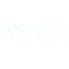 Manta Trust logo: white "Manta TRUST" text with two stylized white manta ray silhouettes on teal background