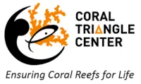 Stylized coral and fish forming a circle next to Coral Triangle Center and tagline Ensuring Coral Reefs for Life